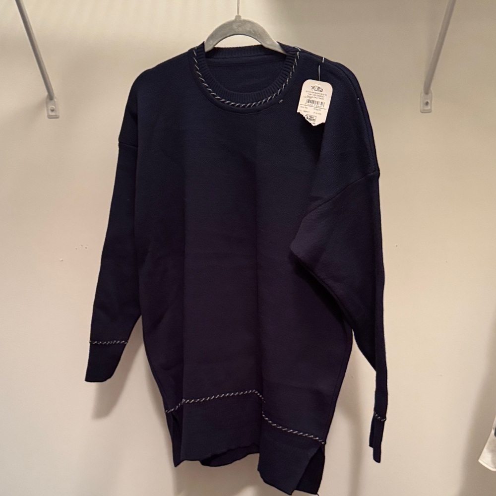 Navy Blue Women's Tunic Top and Bottom